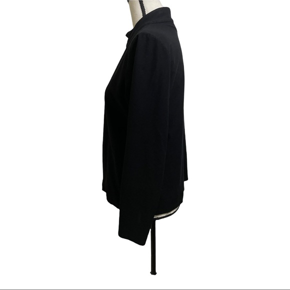 Eileen fisher 2 way zip jacket. Rayon black size medium long sleeve. - Picture 5 of 10